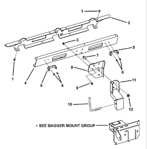 Cover Assembly Support Diagram and Parts List for 7600070  Briggs and Stratton Lawn Tractor Accessories